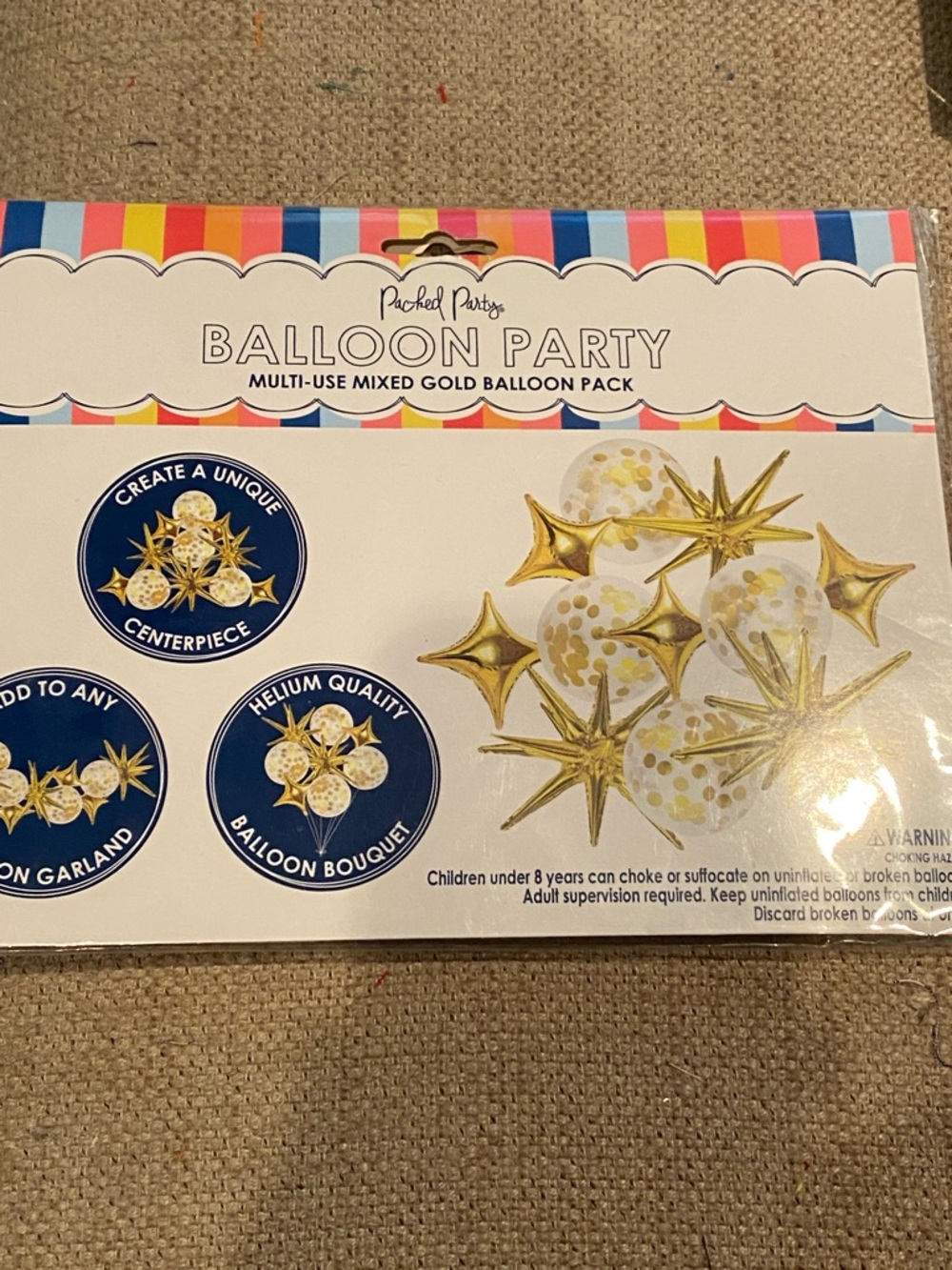 Packed Party Gold and White Balloon Party Set